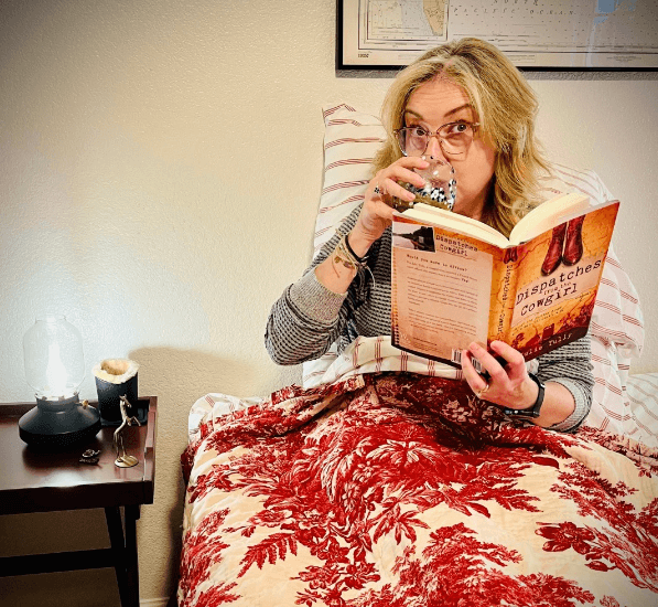 Author Julie Tully in bed